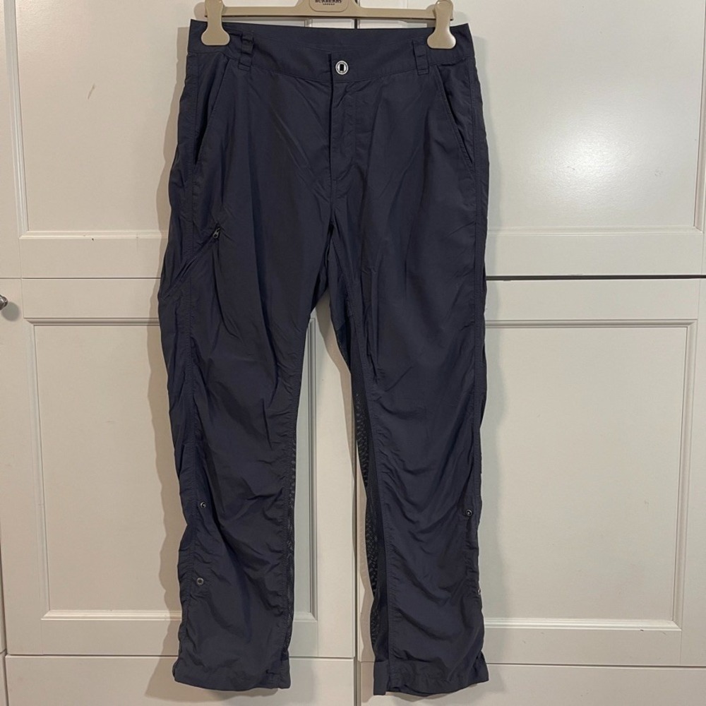ExOfficio Insect Shield Hiking Pants Gray Roll Up Convertible Mesh Vent 33x30